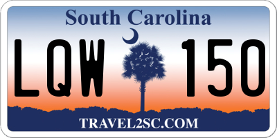 SC license plate LQW150