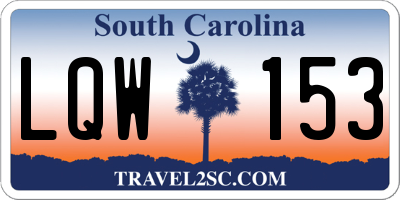 SC license plate LQW153