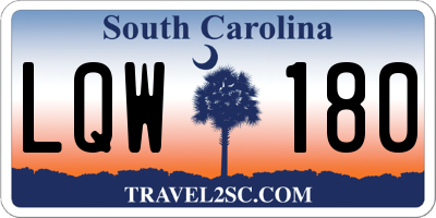 SC license plate LQW180