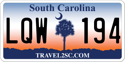 SC license plate LQW194
