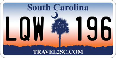 SC license plate LQW196