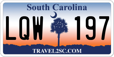 SC license plate LQW197