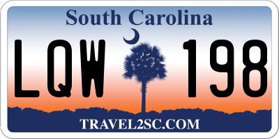 SC license plate LQW198