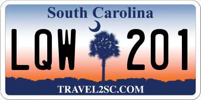 SC license plate LQW201