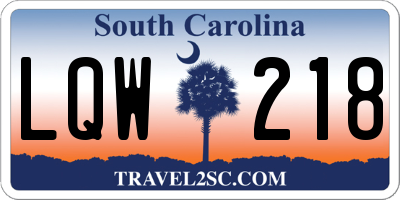 SC license plate LQW218