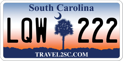 SC license plate LQW222