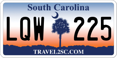 SC license plate LQW225