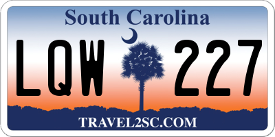 SC license plate LQW227