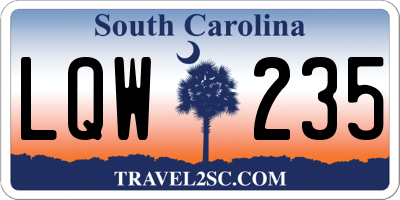 SC license plate LQW235