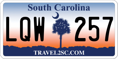 SC license plate LQW257