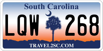 SC license plate LQW268