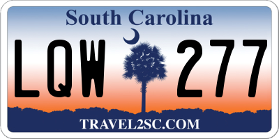 SC license plate LQW277