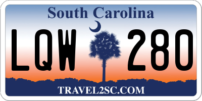 SC license plate LQW280