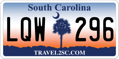 SC license plate LQW296
