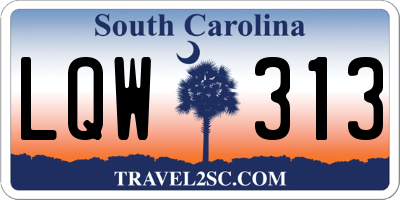 SC license plate LQW313