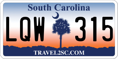 SC license plate LQW315