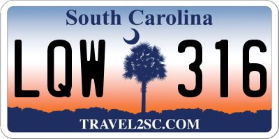 SC license plate LQW316