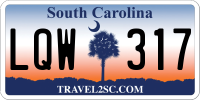 SC license plate LQW317