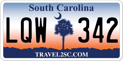 SC license plate LQW342