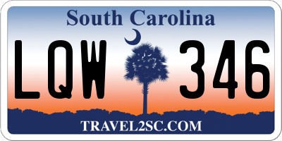 SC license plate LQW346