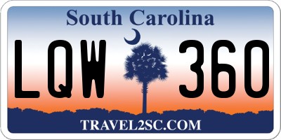 SC license plate LQW360