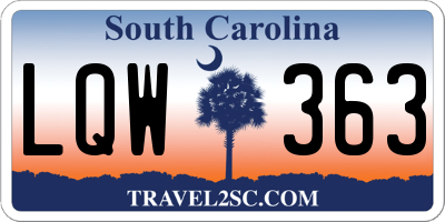 SC license plate LQW363