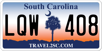SC license plate LQW408