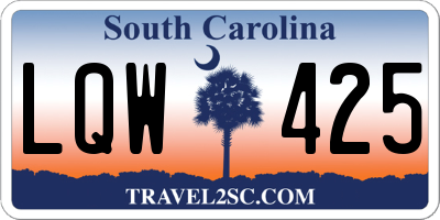 SC license plate LQW425