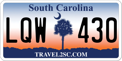 SC license plate LQW430