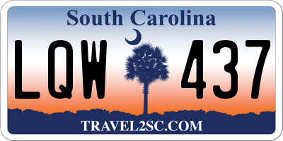 SC license plate LQW437