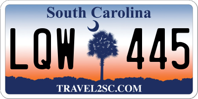 SC license plate LQW445