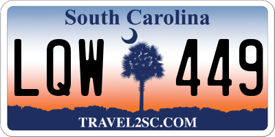 SC license plate LQW449