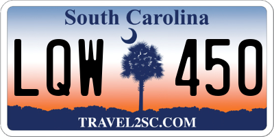 SC license plate LQW450