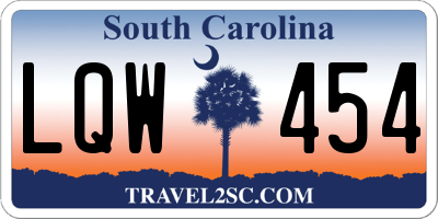 SC license plate LQW454