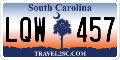 SC license plate LQW457