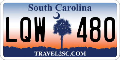SC license plate LQW480