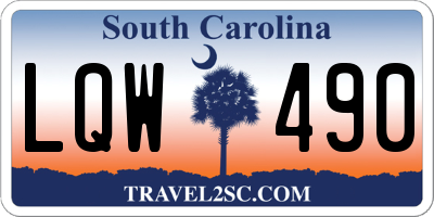 SC license plate LQW490