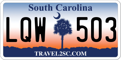 SC license plate LQW503