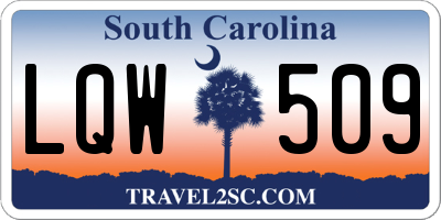 SC license plate LQW509