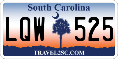 SC license plate LQW525