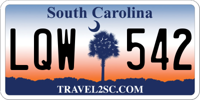 SC license plate LQW542