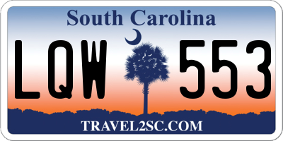 SC license plate LQW553