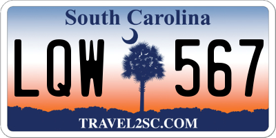 SC license plate LQW567