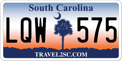 SC license plate LQW575