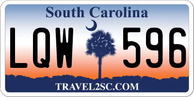 SC license plate LQW596