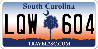 SC license plate LQW604