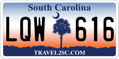 SC license plate LQW616
