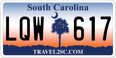 SC license plate LQW617