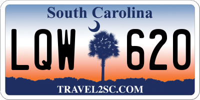 SC license plate LQW620