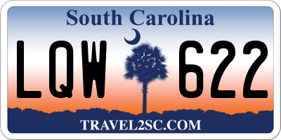SC license plate LQW622